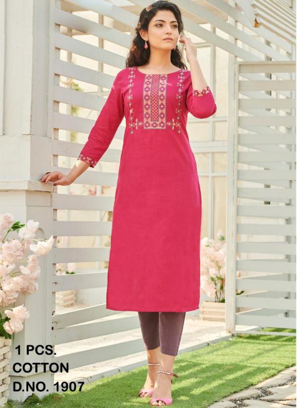 100 Miles 1907 Fancy Cotton Embroidery Kurti